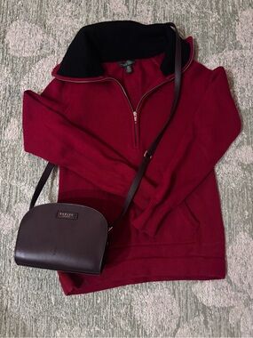 Half-Zip Red Pullover Sweater - Ralph Lauren